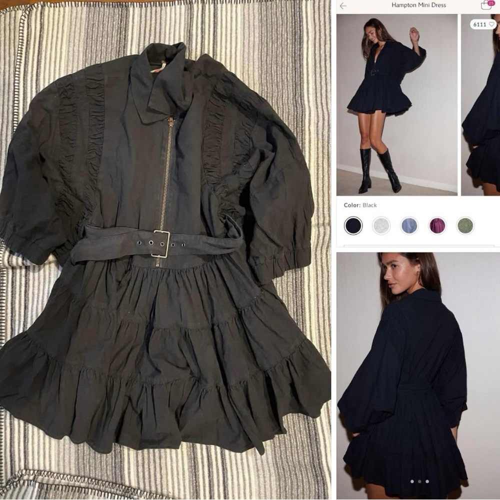 Free People Black Hampton Dress